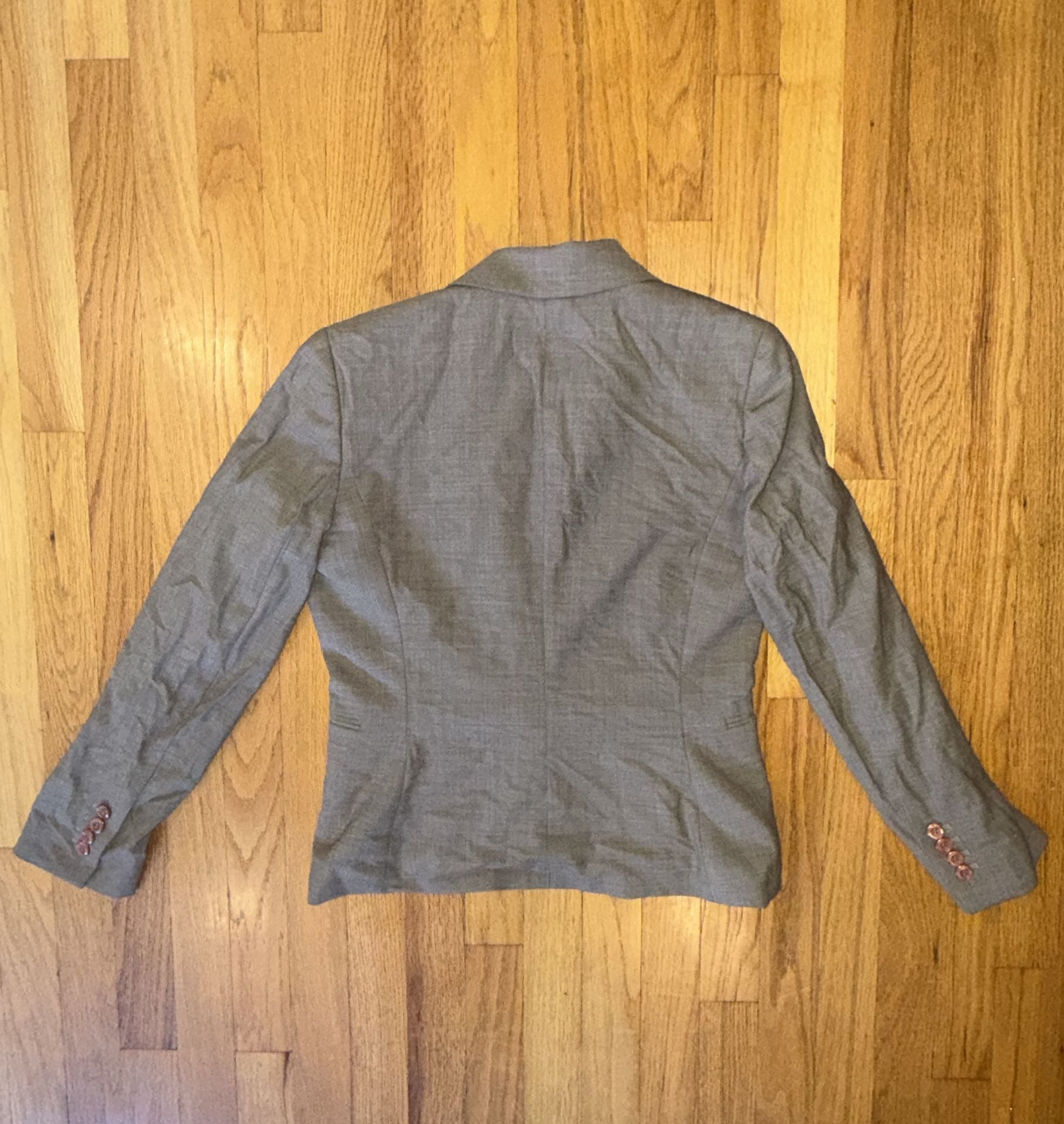 Petite Sophisticate Taupe Wool Blend Suit Jacket Blazer Women’s 4 Office Career
10