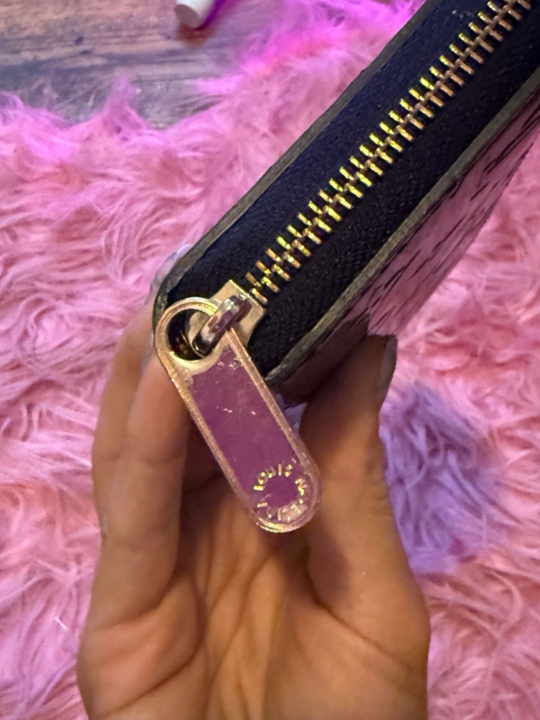 Unbranded fashion long wallet Monogram Zippy Patent Leather Black 6