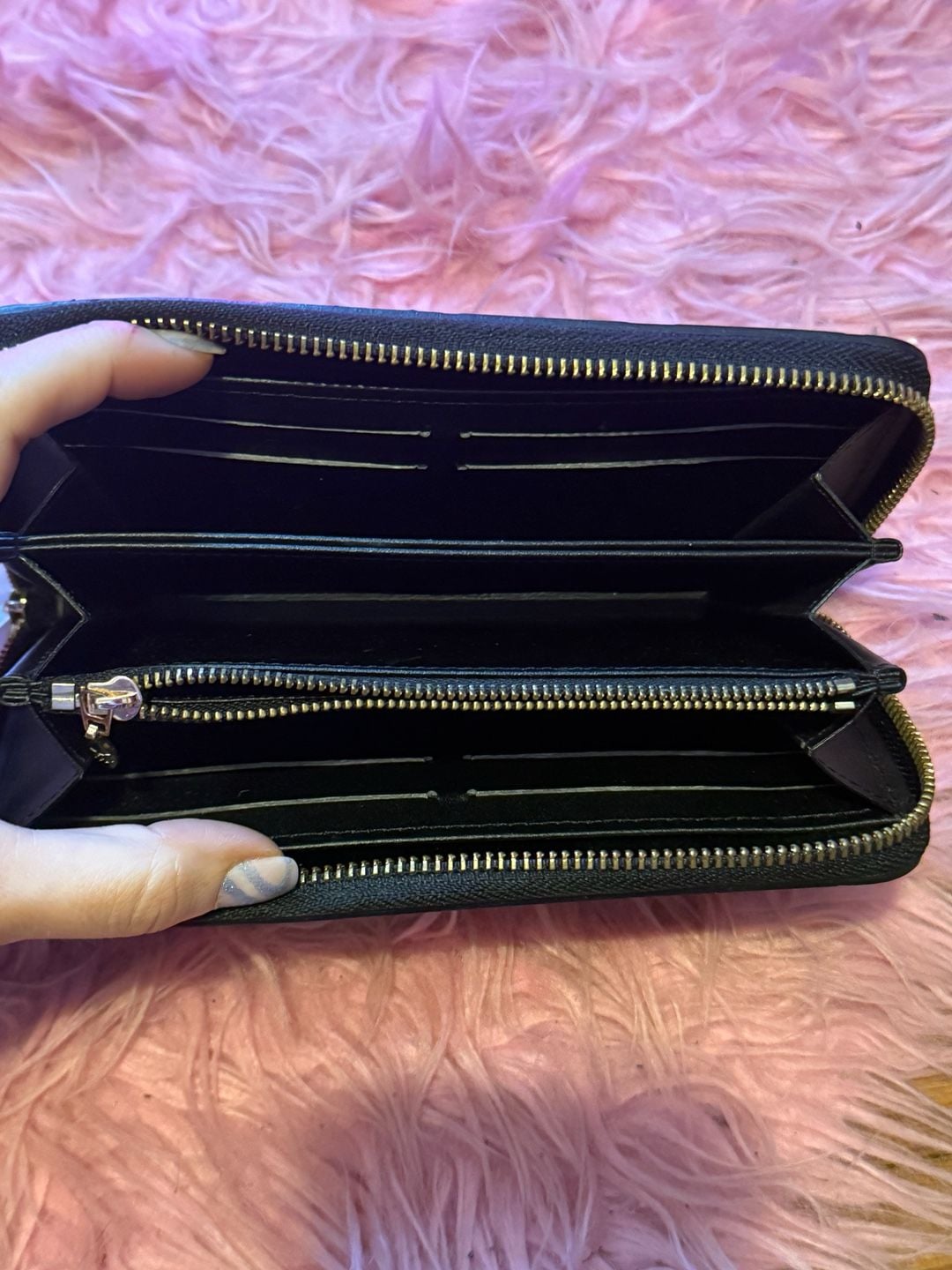 Unbranded fashion long wallet Monogram Zippy Patent Leather Black 7