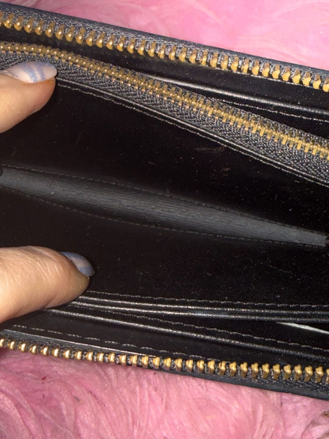 Unbranded fashion long wallet Monogram Zippy Patent Leather Black 12