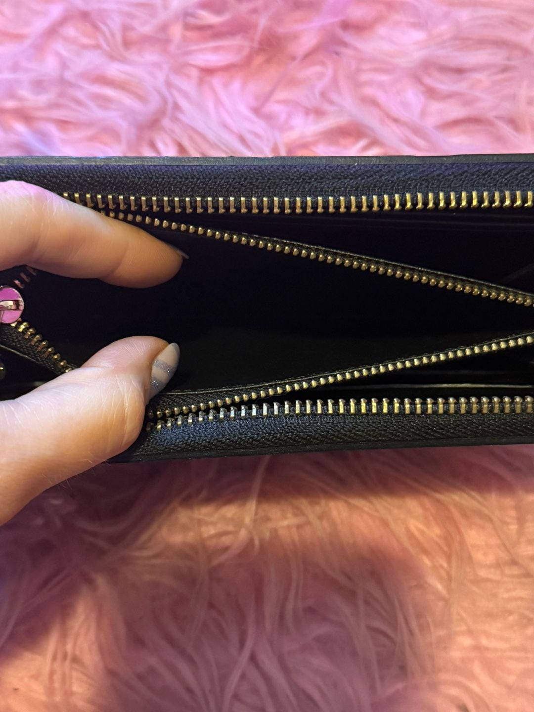 Unbranded fashion long wallet Monogram Zippy Patent Leather Black 13