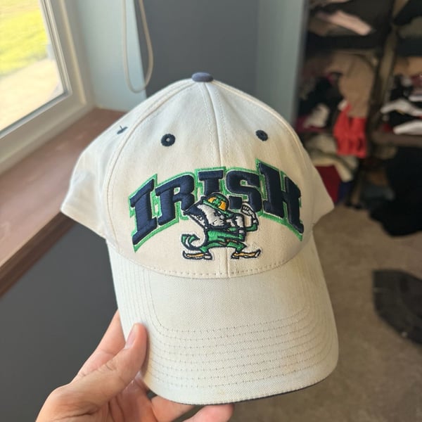 Top Of The World Notre Dame Fighting Irish Adjustable Hat White Cotton