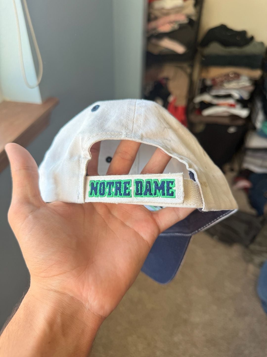 Top Of The World Notre Dame Fighting Irish Adjustable Hat White Cotton 3