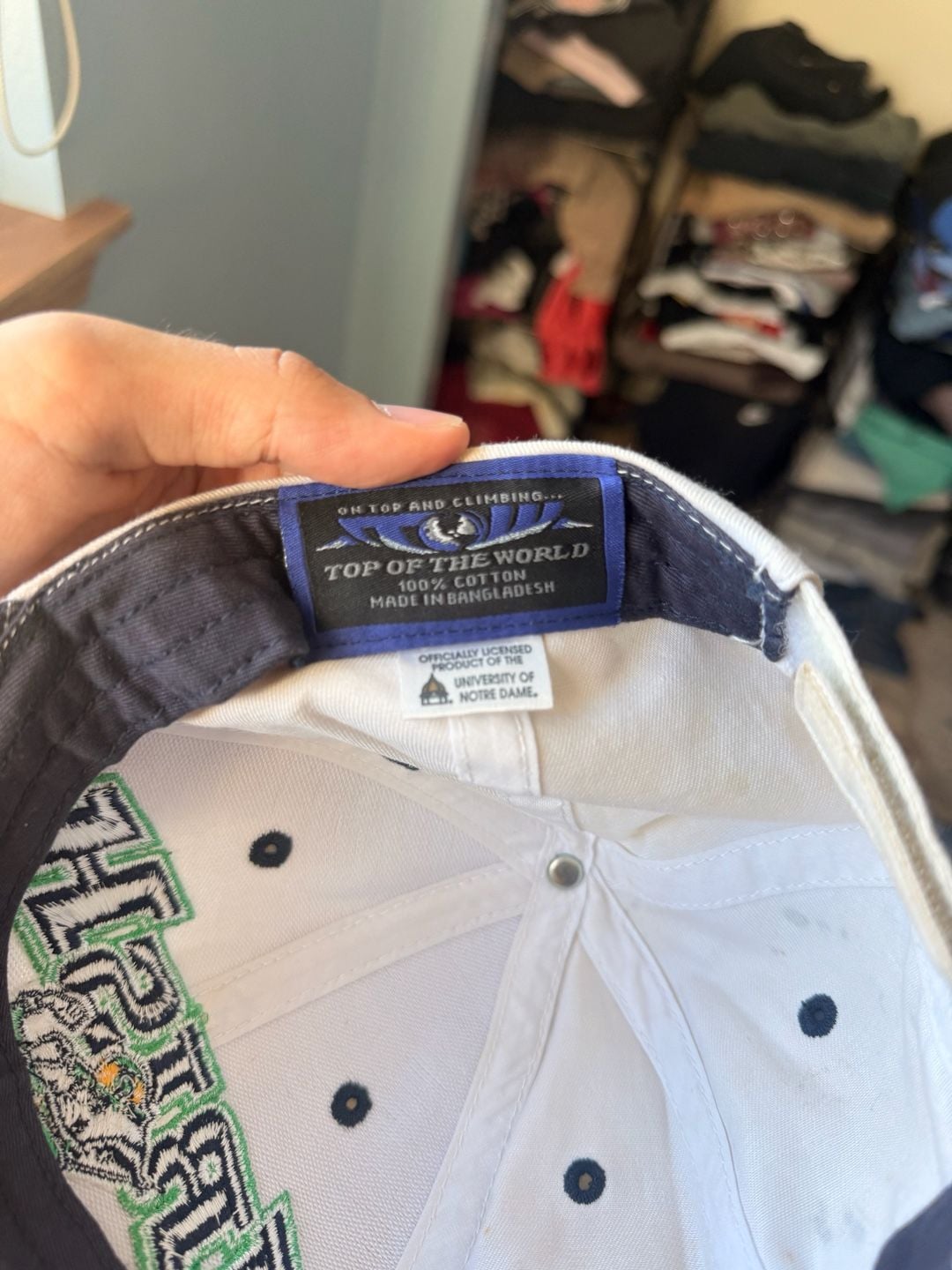 Top Of The World Notre Dame Fighting Irish Adjustable Hat White Cotton 4