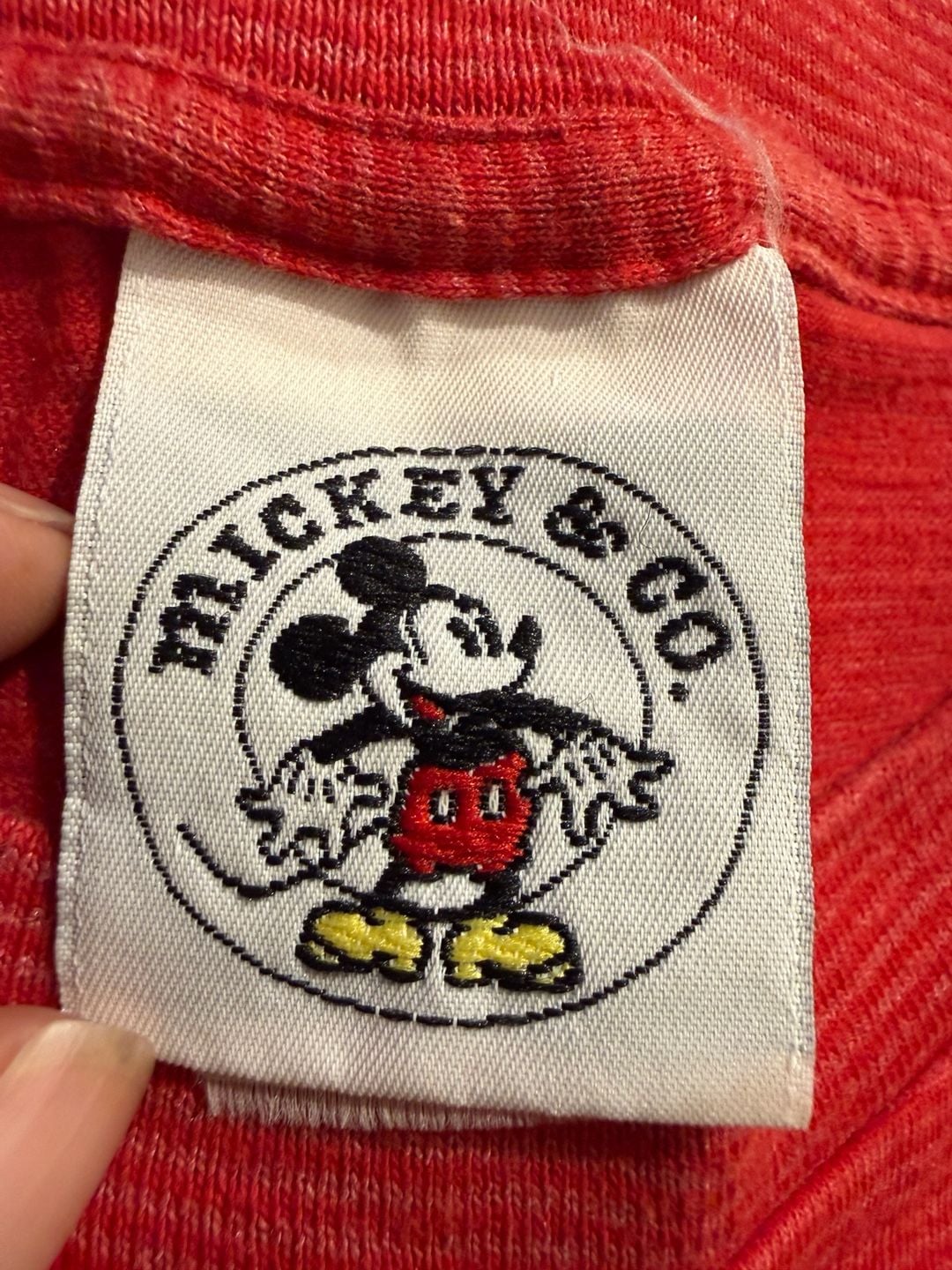 Vintage Mickey & Co. Mickey Mouse Classic T-Shirt One Size Red Cotton 3
