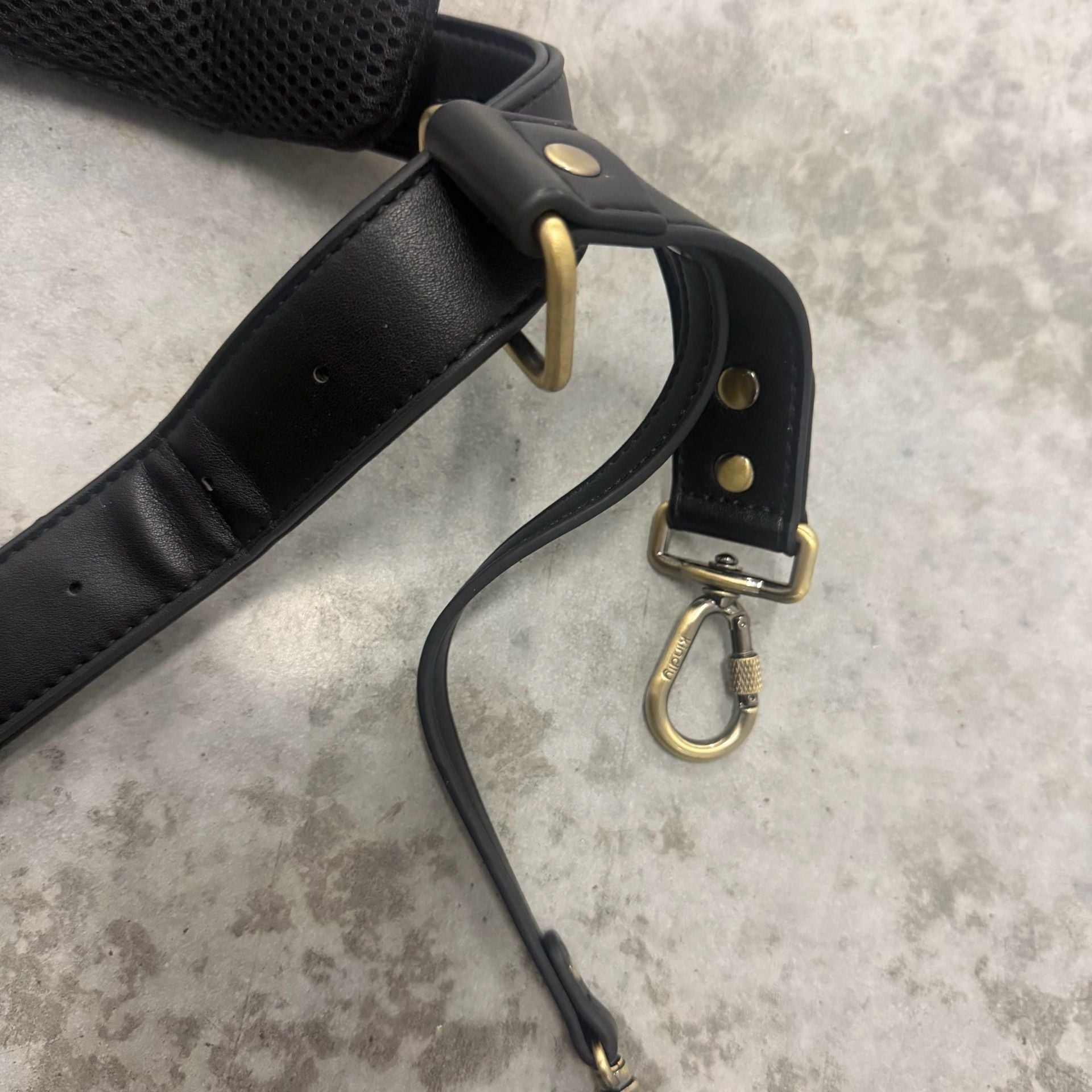 Kindly Checkered Photographer Crossbody Fanny Bag Black Tan 6