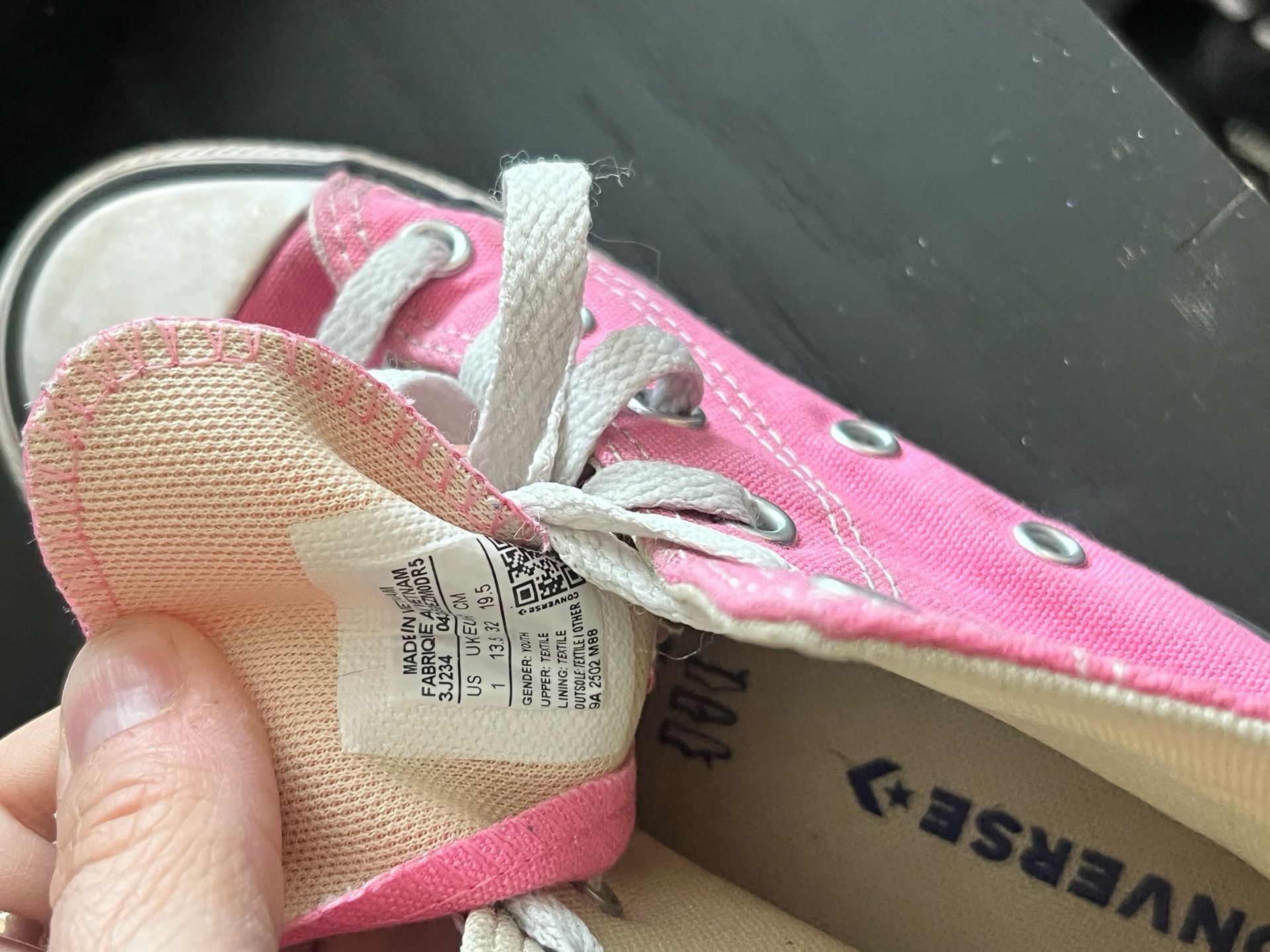 Converse Chuck Taylor All Star High Top Size 1 Pink Canvas 9