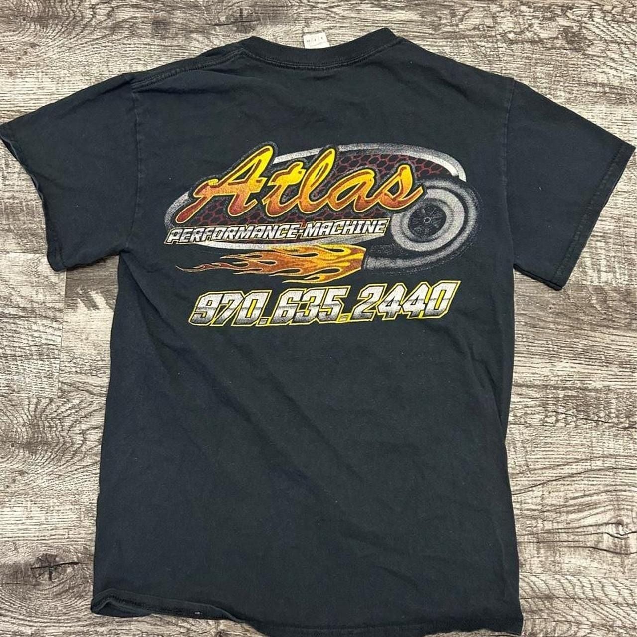 Gildan Atlas Performance Machine T-Shirt Size S Black Graphic Tee 2