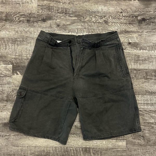 Pacific Scene Cargo Shorts Size 34 Charcoal Gray Cotton