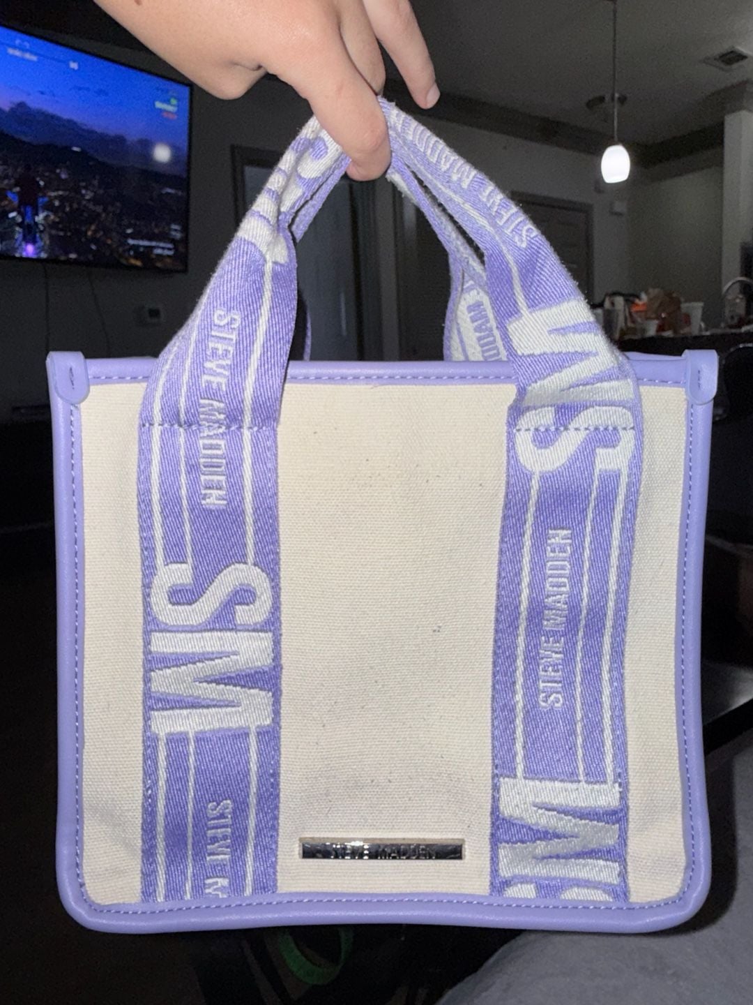 Steve Madden Bwebber Crossbody Tote Lavender Multi 2
