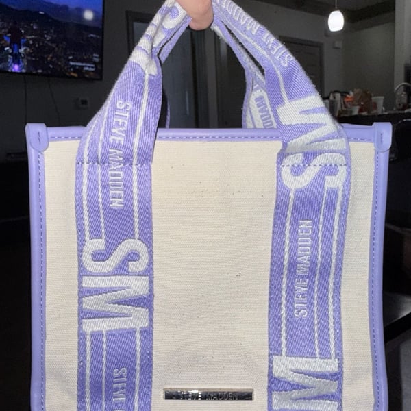 Steve Madden Bwebber Crossbody Tote Lavender Multi