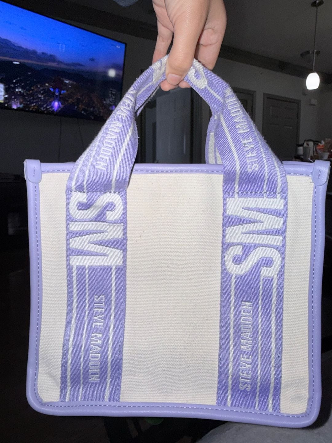 Steve Madden Bwebber Crossbody Tote Lavender Multi 3
