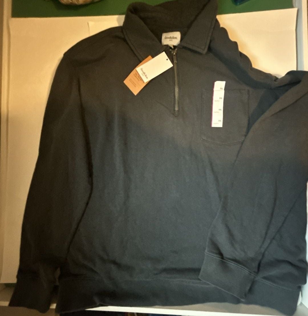 Goodfellow & Co Quarter-Zip Sweatshirt Size XXL Dark Gray Pocket NWT 2