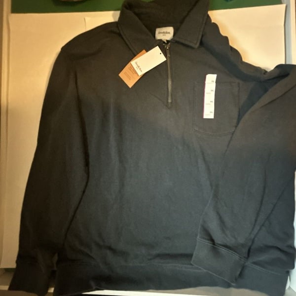 Goodfellow & Co Quarter-Zip Sweatshirt Size XXL Dark Gray Pocket NWT