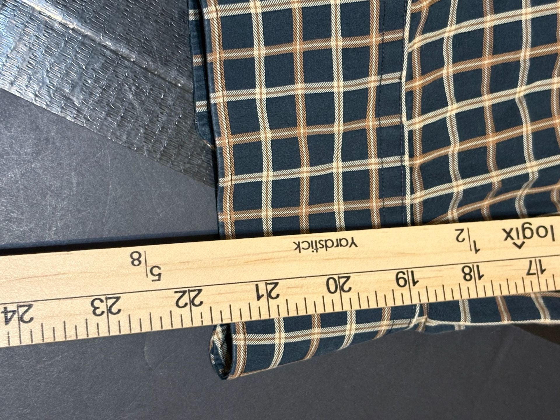 Scott Barber Plaid Button-Down Shirt Size M Dark Green Cotton 7
