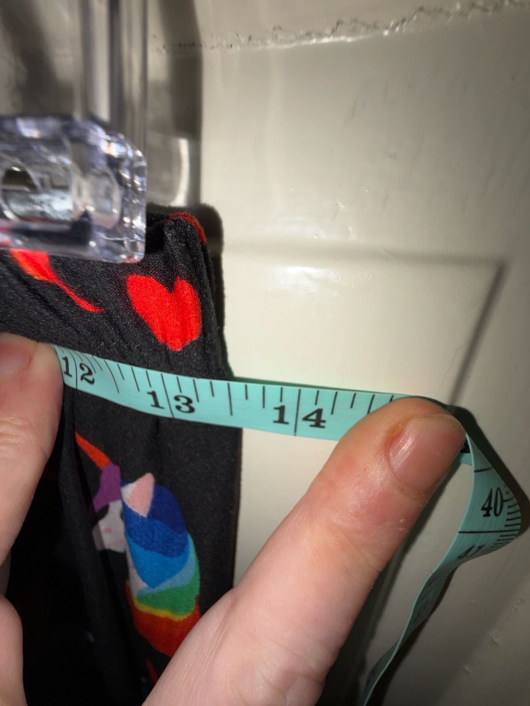 Unicorn Print Leggings Size Plus Size Black Rainbow Hearts 5