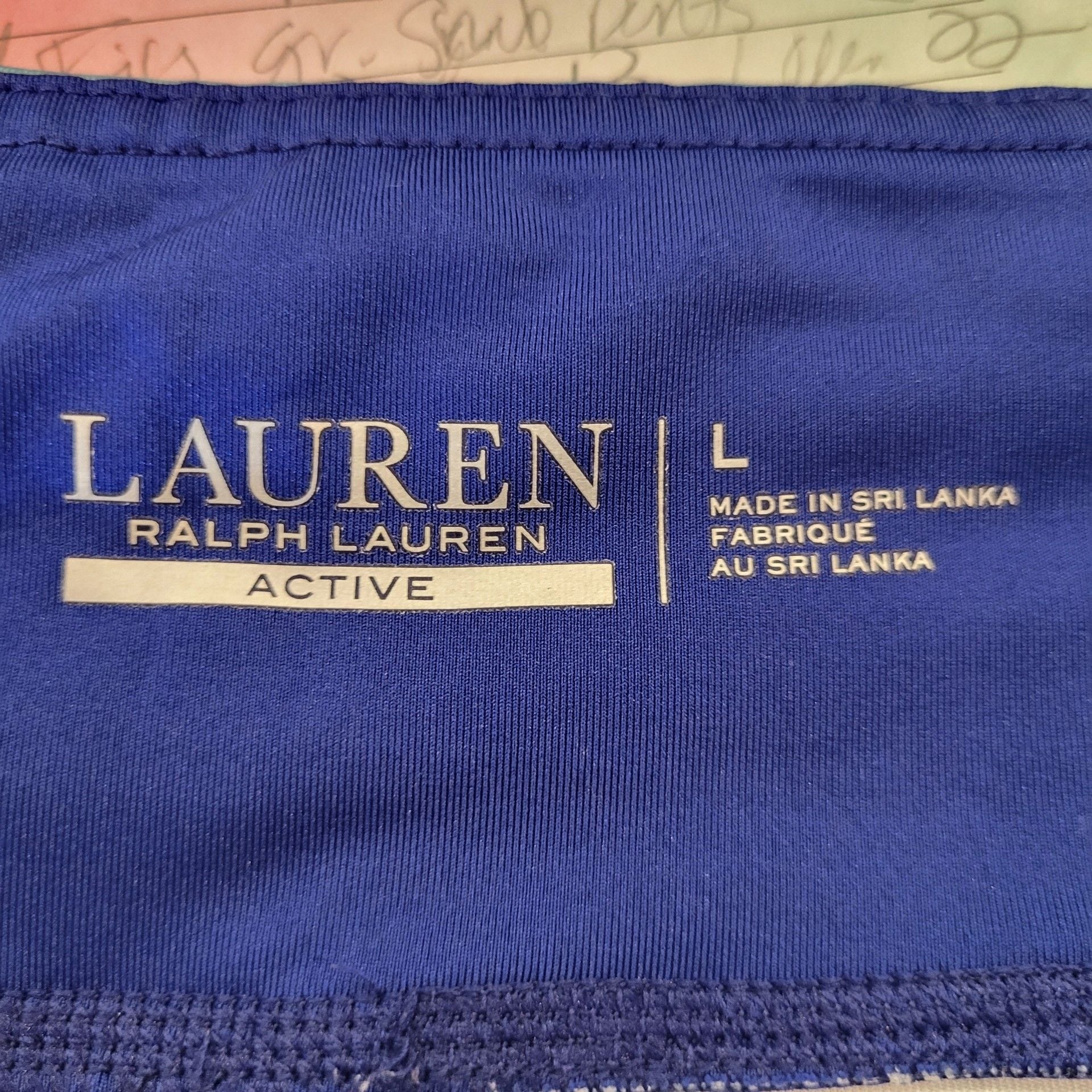 Lauren Ralph Lauren Active Leggings Size L Blue Printed Capri Pants 3