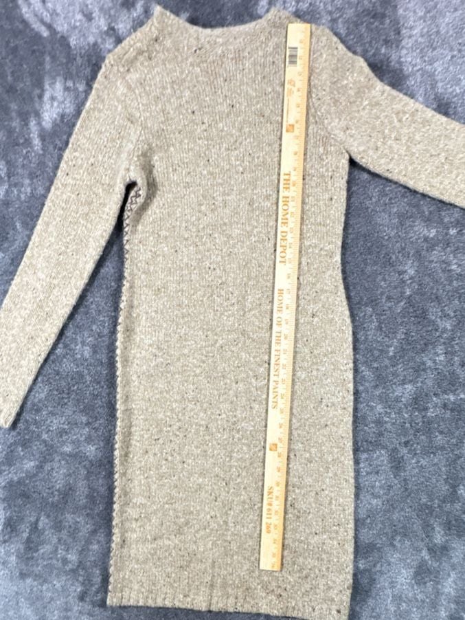 Ralph Lauren Turtleneck Sweater Dress Size PS Neutral Donegal Wool Fall Brown 4