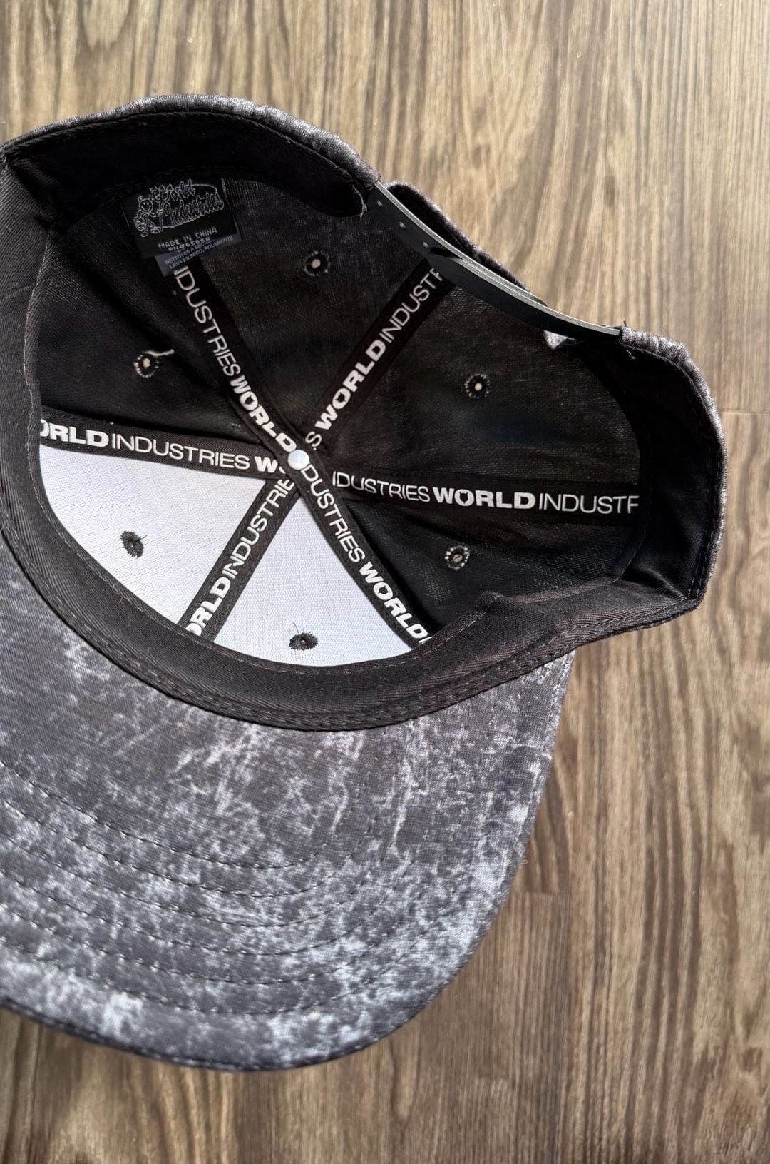 World Industries Willy Flameboy Snapback Acid Wash Black Hat Cap New 5
