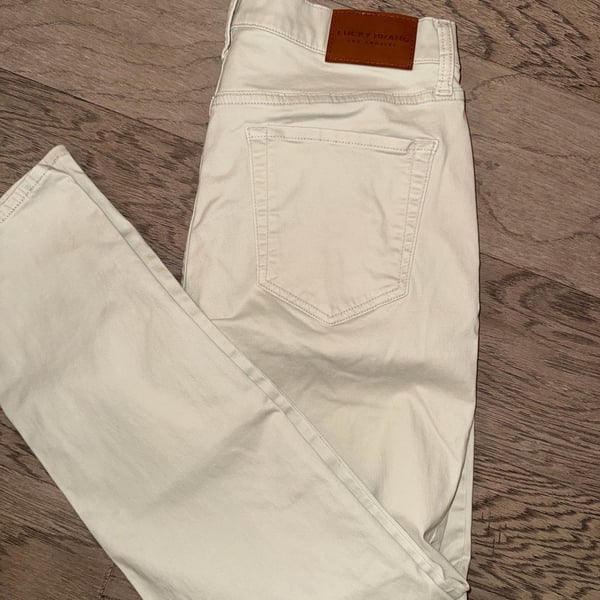 Lucky Brand 121 Slim Straight Jeans Size 33x32 Cream White