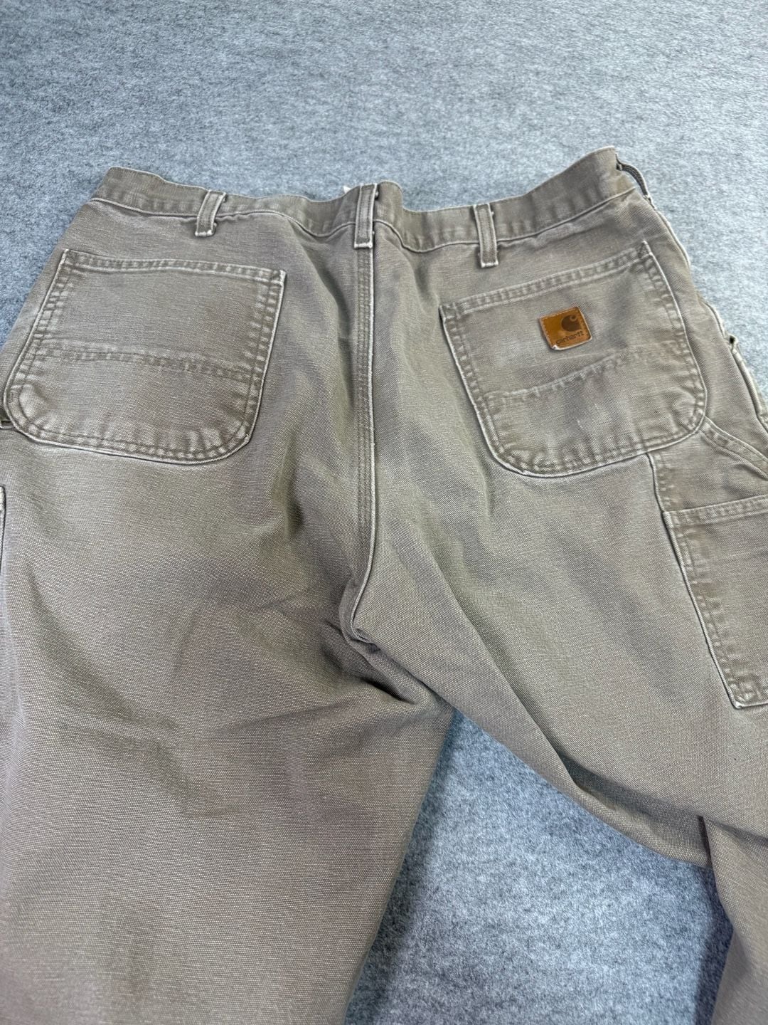 Vintage Y2K Carhartt Carpenter Pants 38 x 32 – Brown Canvas Dungaree Fit 7