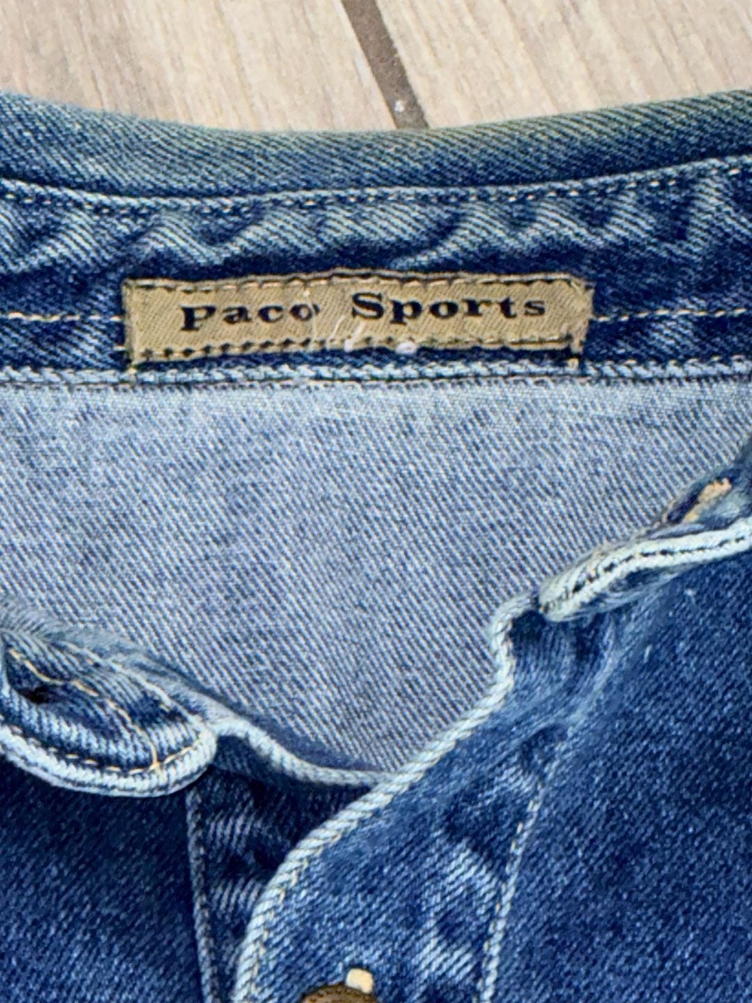 Paco Sports Vintage Blue Denim Long Sleeve Button Up Shirt Item 0497 4