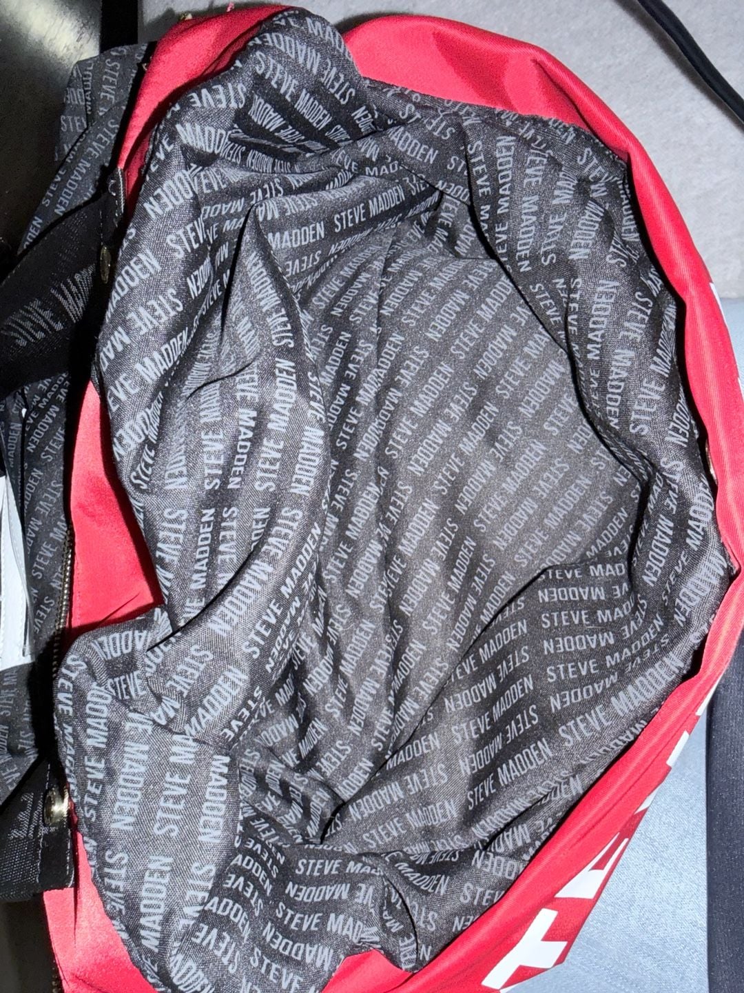 Steve Madden Weekender Overnight Duffle Bag Red White 8