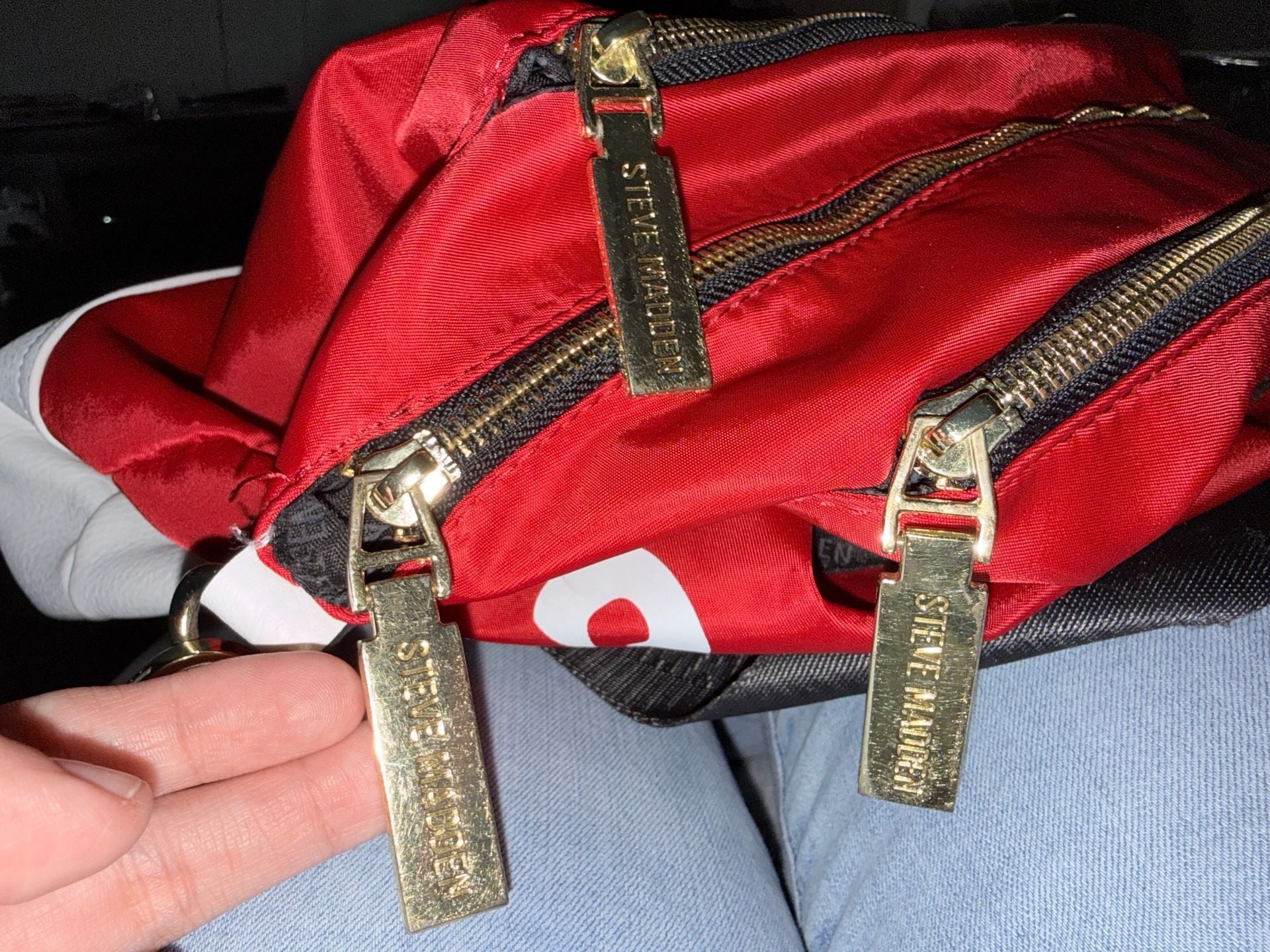 Steve Madden Weekender Overnight Duffle Bag Red White 9