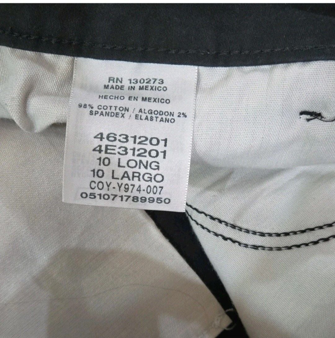 Lee Pants Size 10 Long Black Cotton Stretch Casual Trousers 4