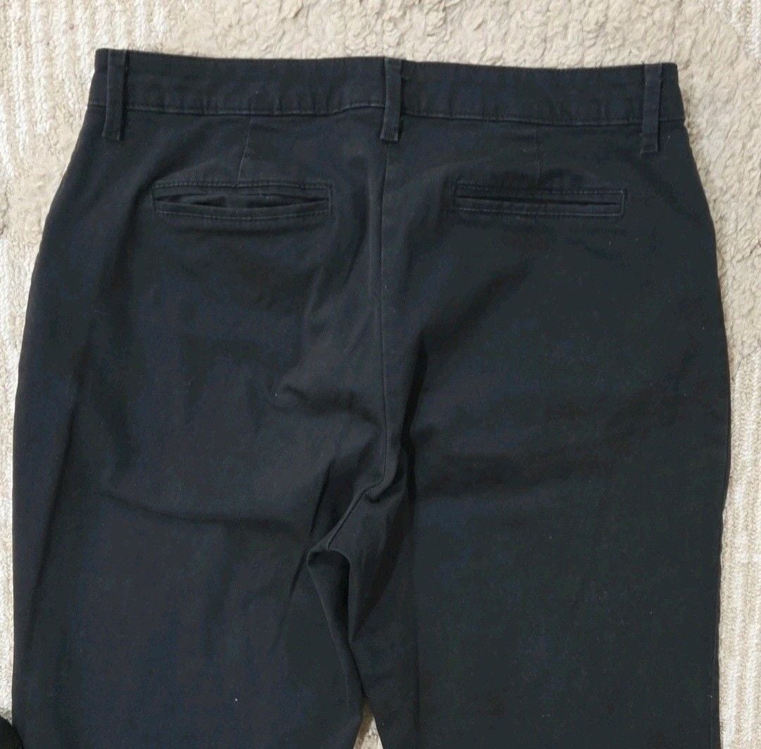 Lee Pants Size 10 Long Black Cotton Stretch Casual Trousers 5