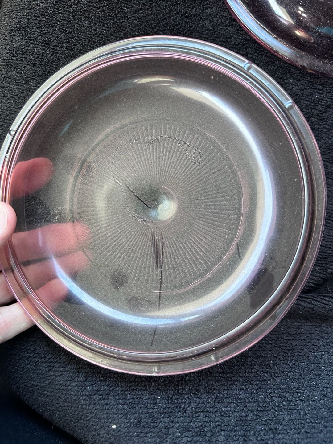 Pyrex Visions Cranberry Glass Saucepan Lid V1.5C 2