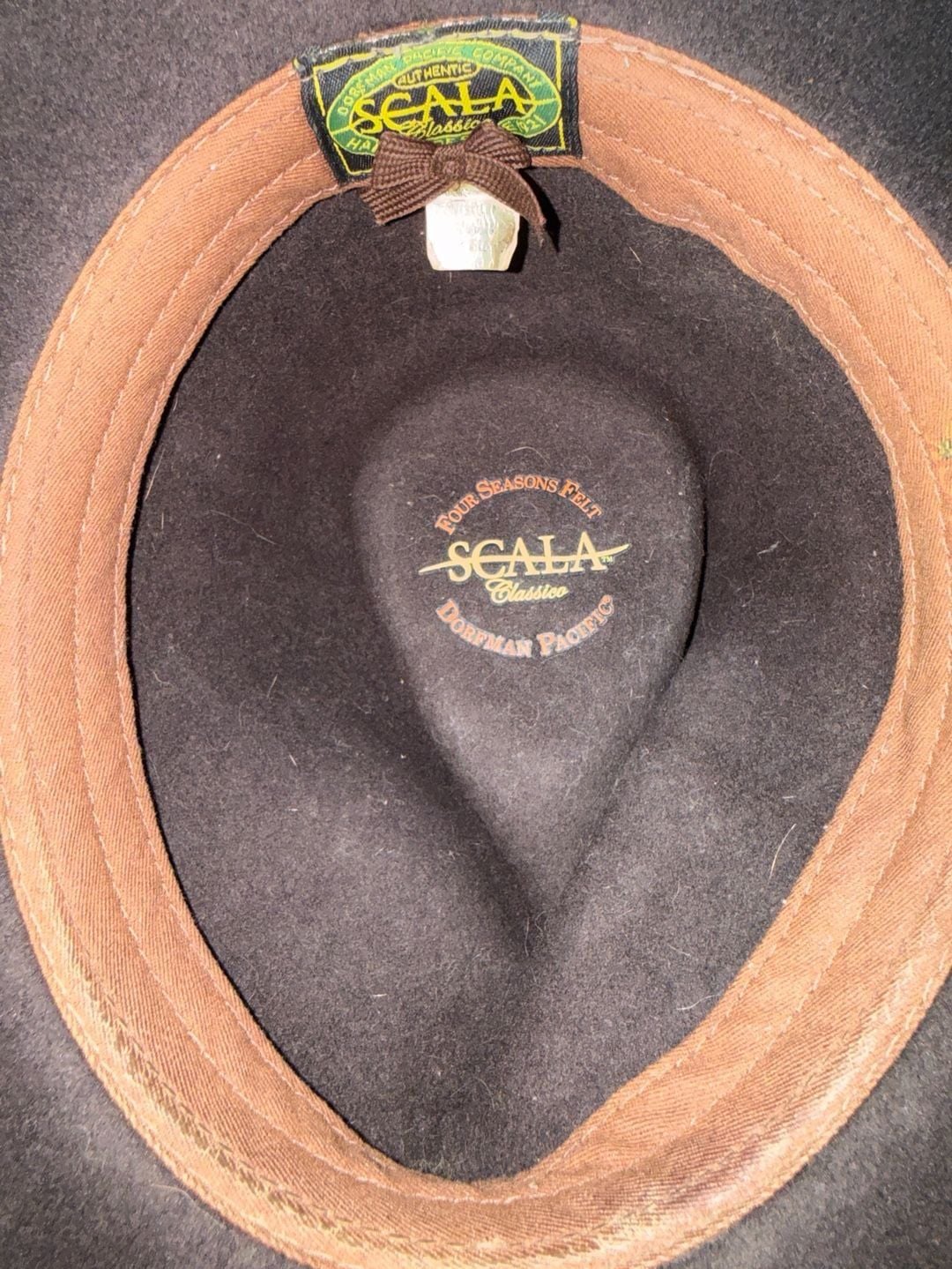 Scala Classico Wool Felt Fedora Hat Brown Leather Band 5