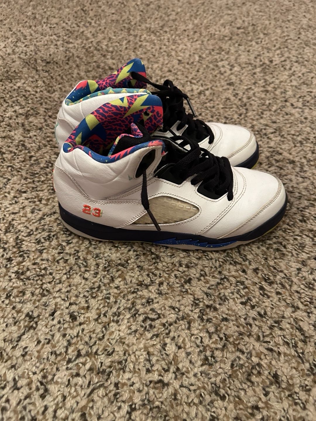 Jordan Air Jordan 5 Retro Alternate Bel-Air White Leather Sneakers Size 2Y 2