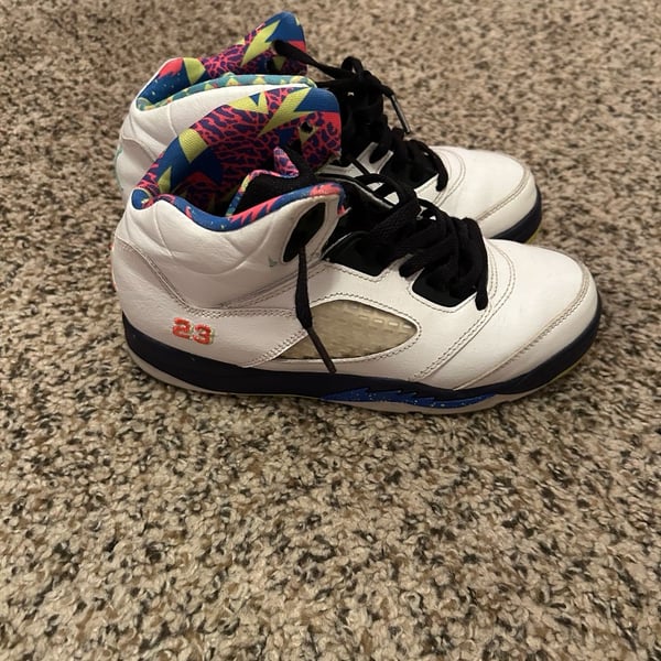 Jordan Air Jordan 5 Retro Alternate Bel-Air White Leather Sneakers Size 2Y