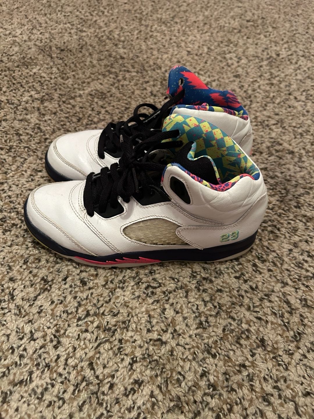 Jordan Air Jordan 5 Retro Alternate Bel-Air White Leather Sneakers Size 2Y 4
