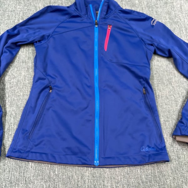 Cabelas XPG Softshell Jacket Size S Windstopper Blue Full Zip Outdoor