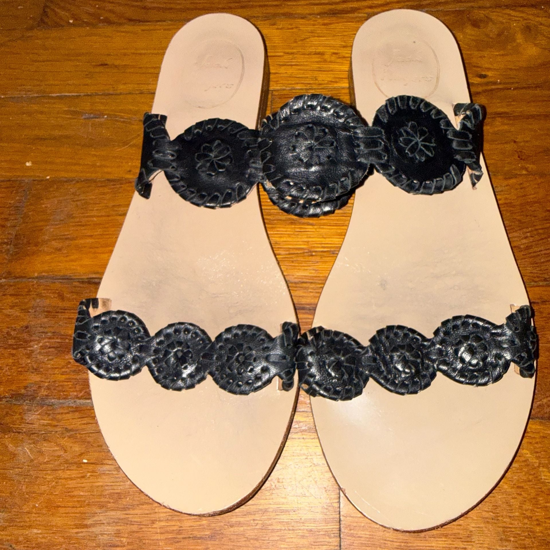 Jack Rogers Lauren Sandal Size 7.5M Black Leather 2