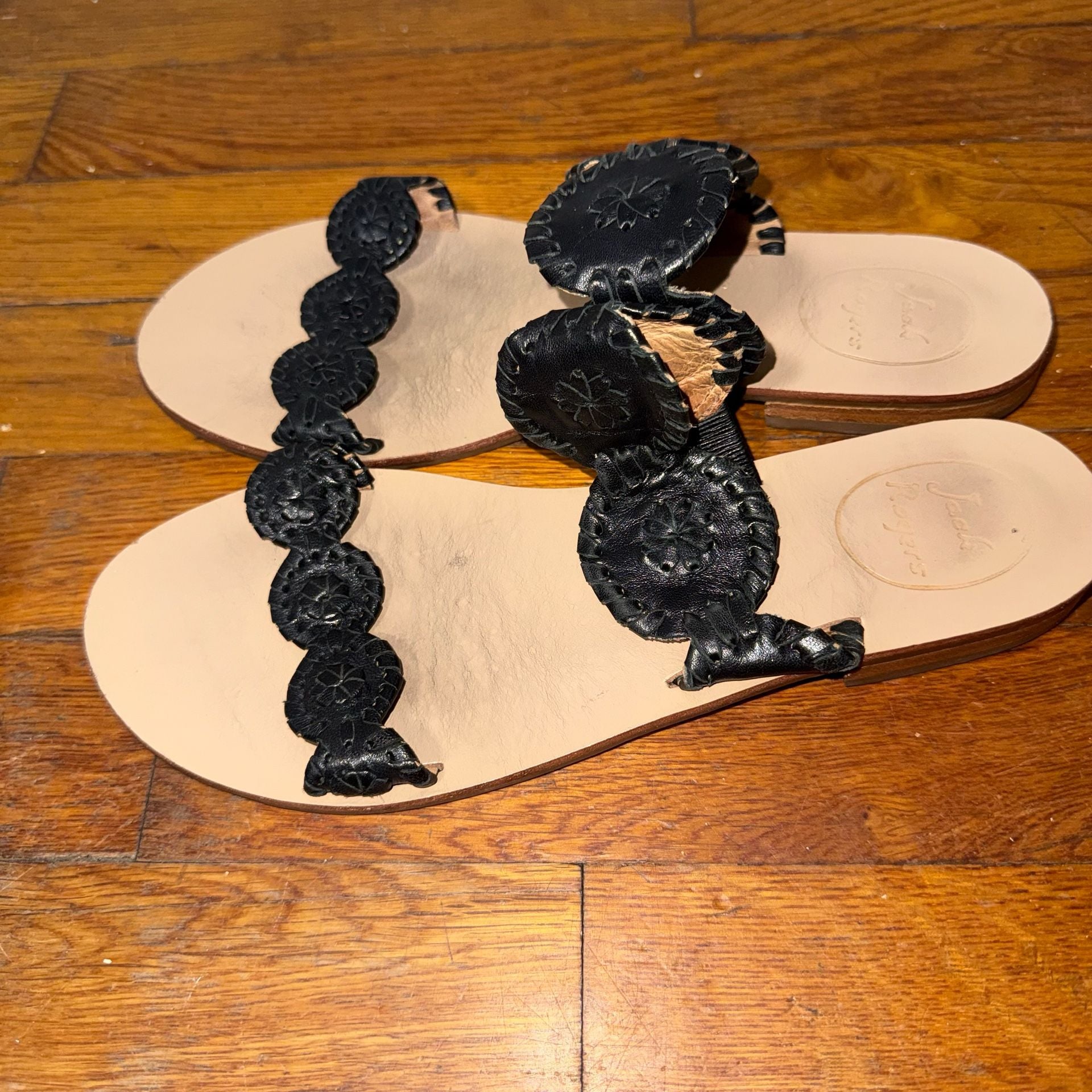 Jack Rogers Lauren Sandal Size 7.5M Black Leather 3