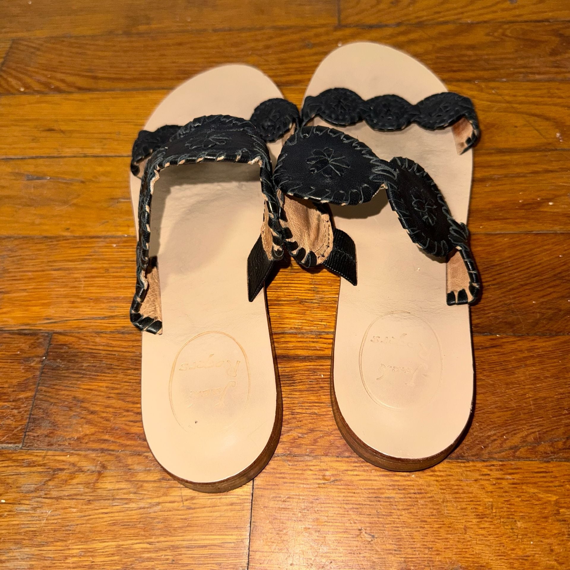 Jack Rogers Lauren Sandal Size 7.5M Black Leather 4