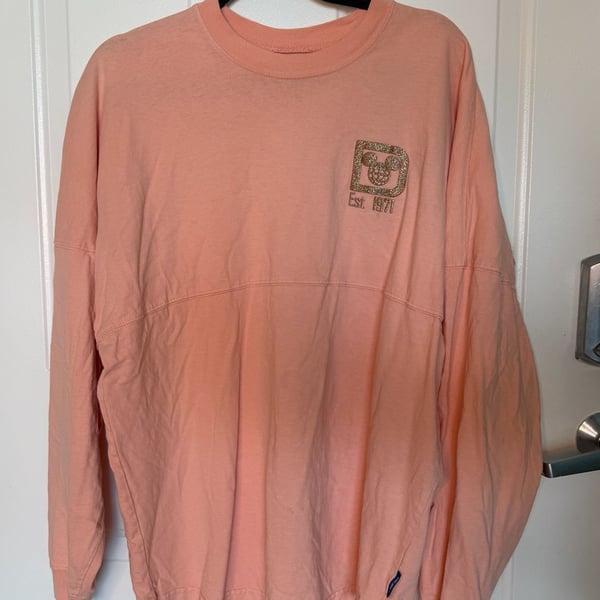 Disney Parks Spirit Jersey Size M Walt Disney World Peach Rose Gold Glitter