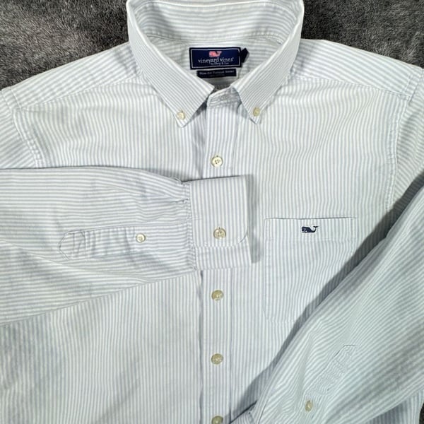 Vineyard Vines Slim Fit Tucker Shirt Striped Button Down Size XS White Blue