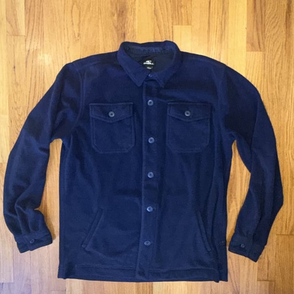 O'Neill Shirt Mens L Blue Fleece Long Sleeve Button Up Superfleece Top