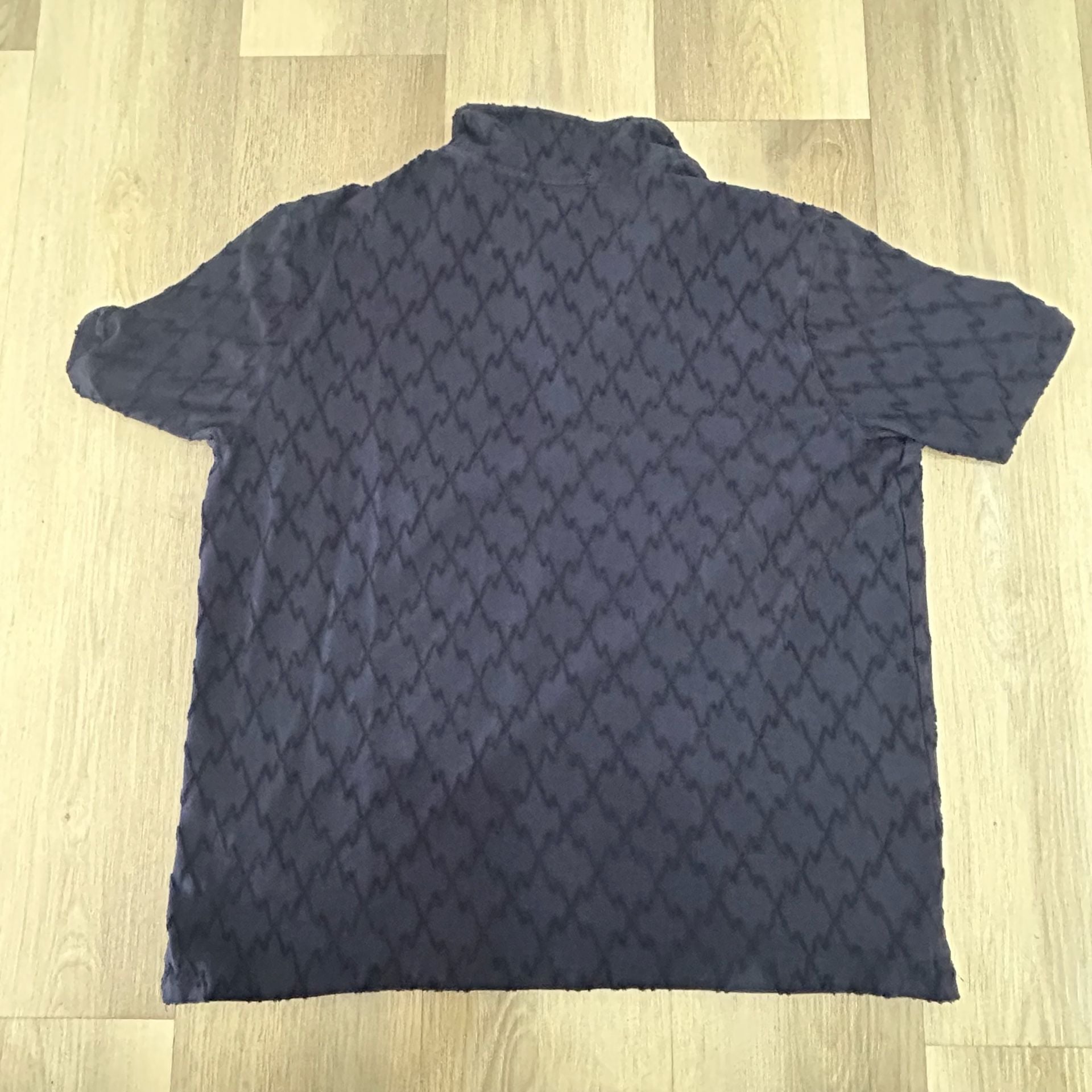 Ted Baker London Half-Zip Polo Size 5 Blue Jacquard Short Sleeve Shirt 3