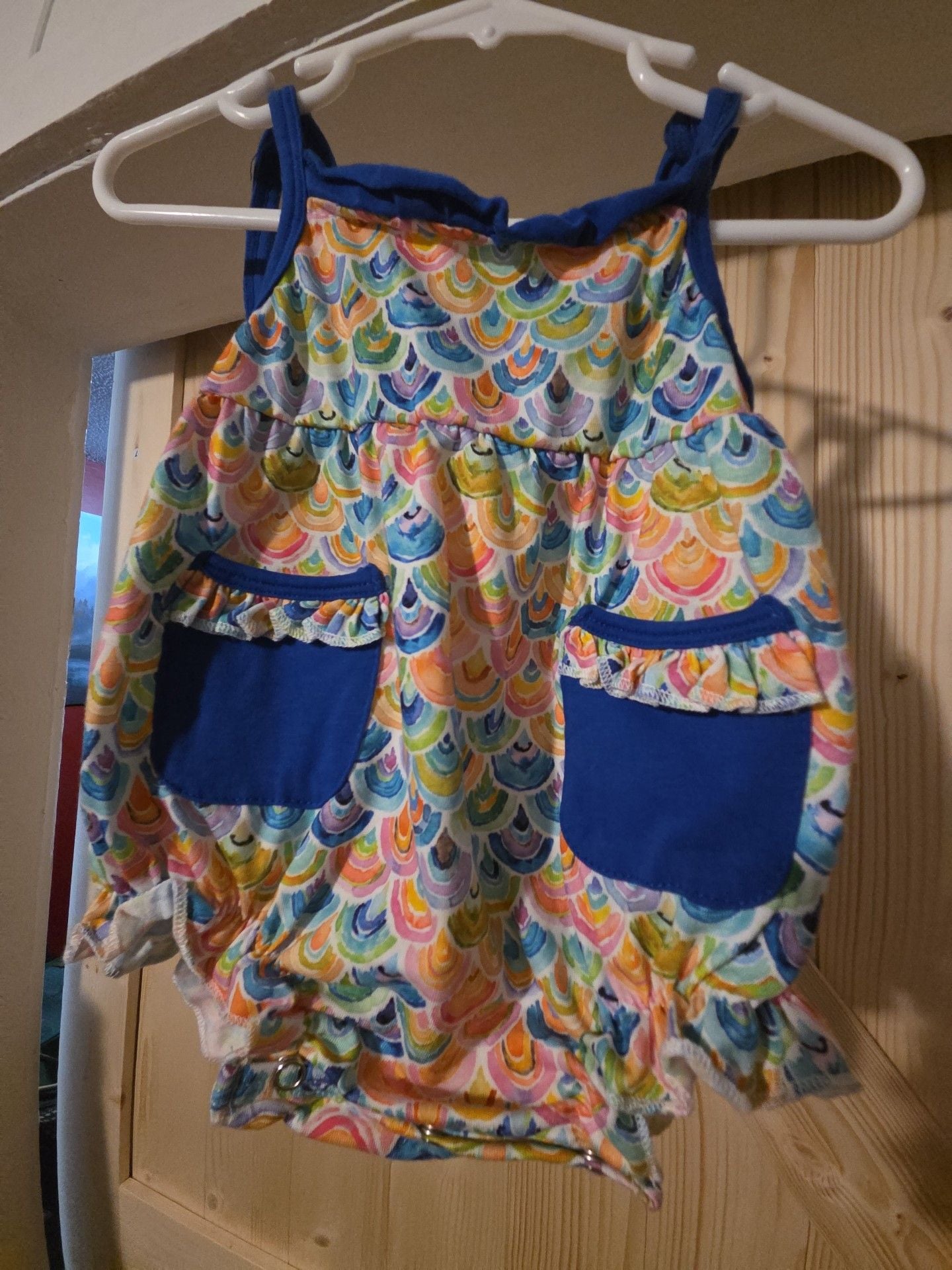 Abby & Evie Rainbow Romper Size 12M Multi Pockets 3