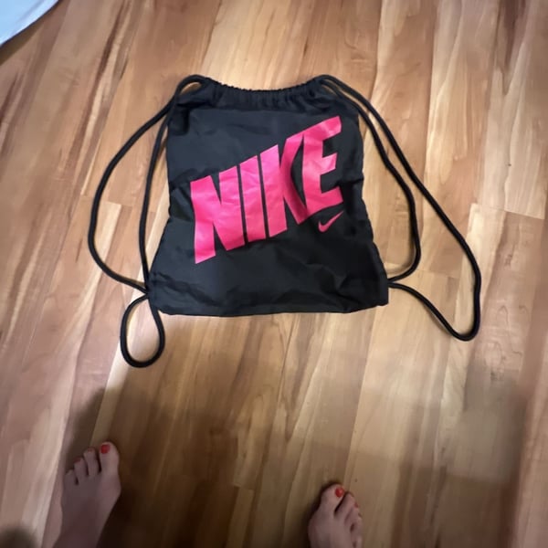 Nike Heritage Gymsack Drawstring Bag Black Rush Pink