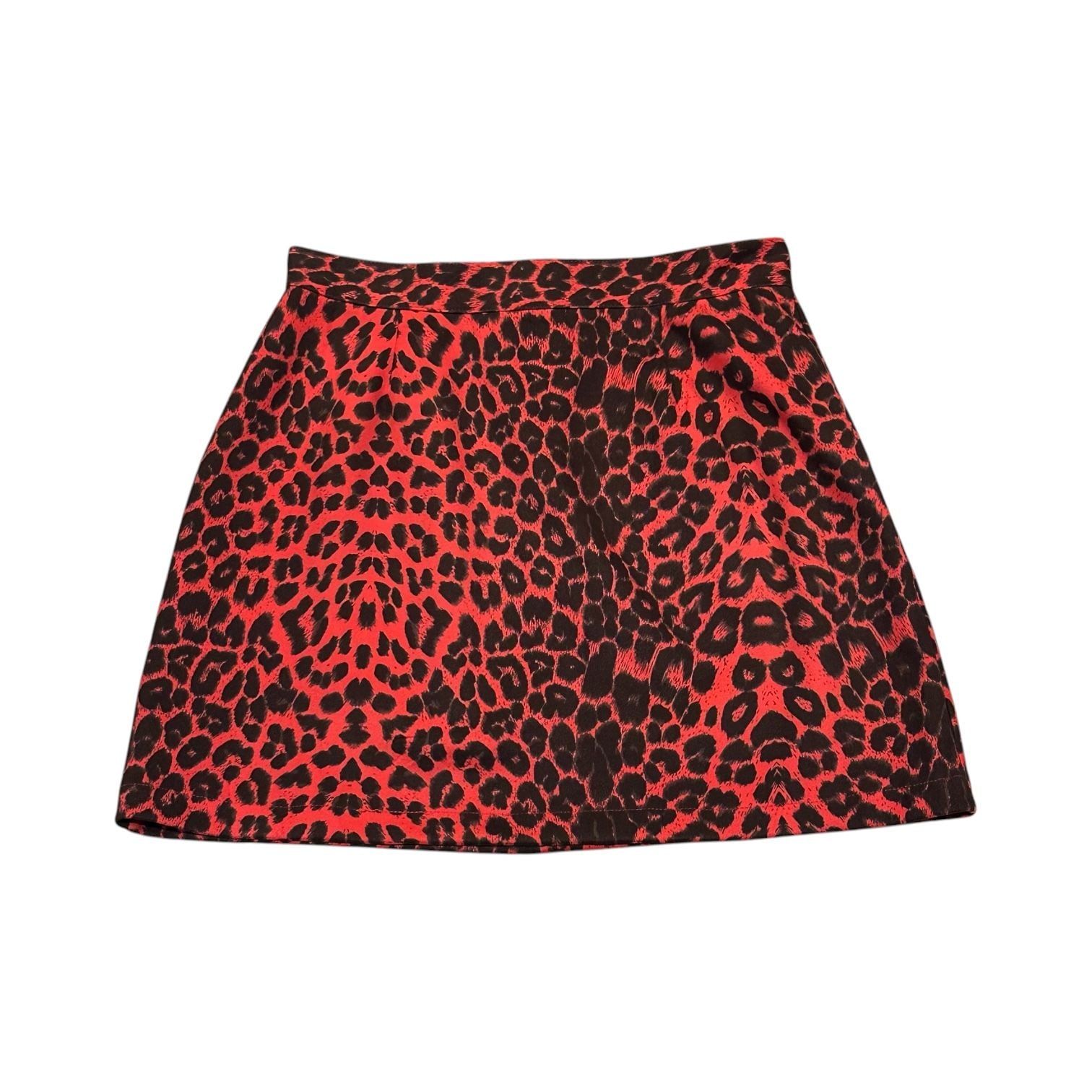 Bershka Red Animal Print Mini Skirt Size Small 2