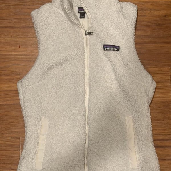 Patagonia Los Gatos Fleece Vest Size XS White Full Zip