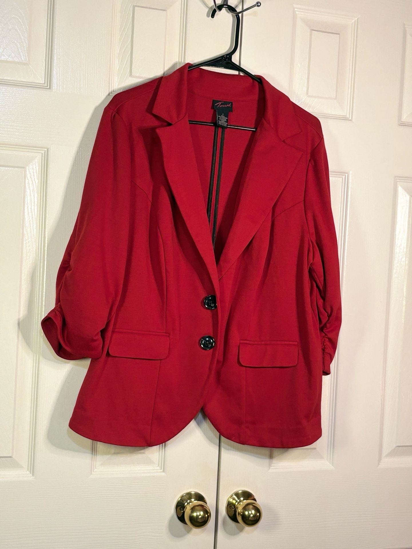 Torrid Blazer Size 2 Red Business Casual Work Office Jacket Pockets 4