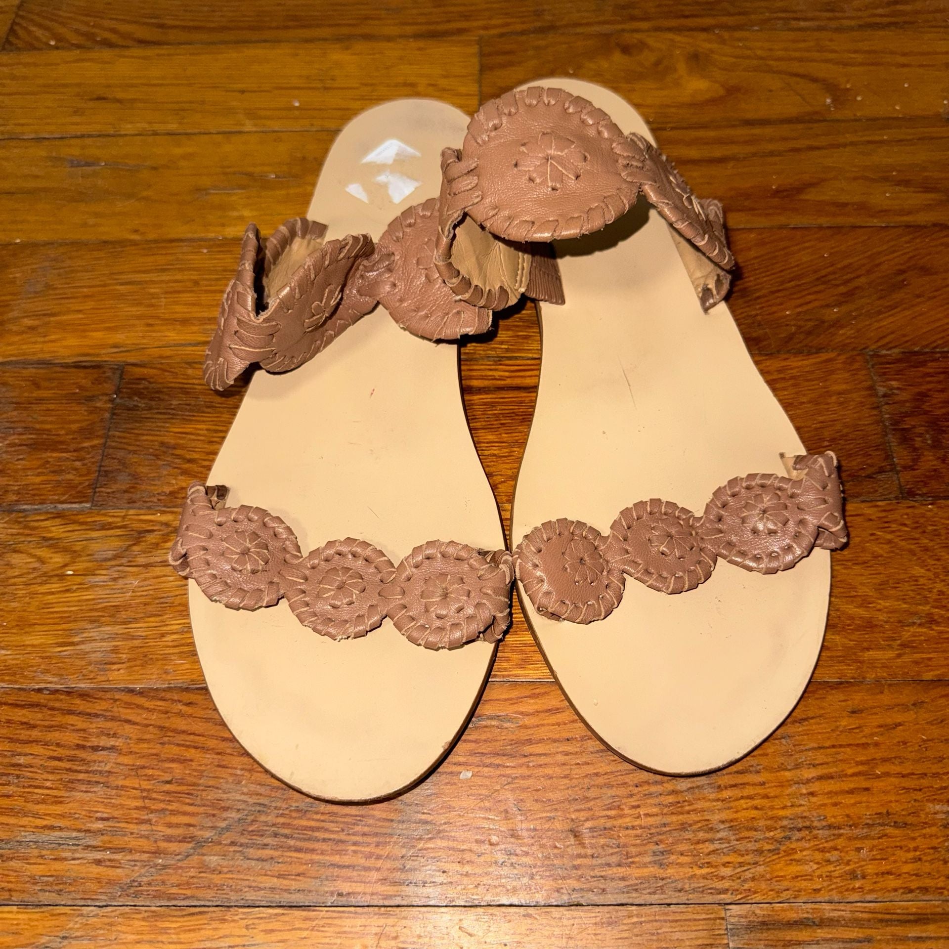 Jack Rogers Lauren Sandals Size 9M Cognac Leather 2
