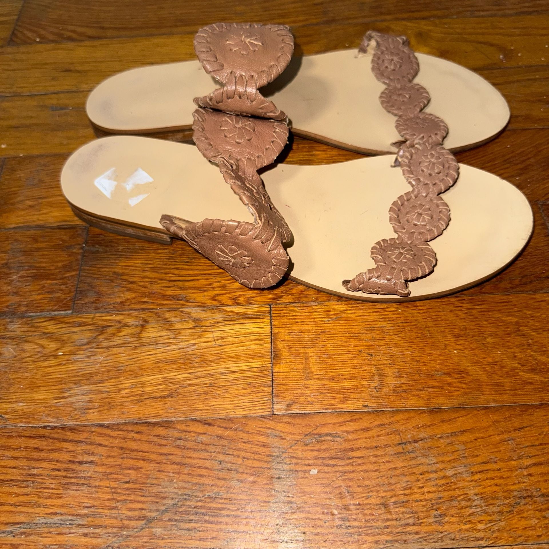 Jack Rogers Lauren Sandals Size 9M Cognac Leather 3